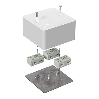 40-0460-FR6.0-4-6-Р коробка огнестойкая разветвительная для кабель-канала 40-0460-FR6.0-4-6-Р Е15-Е60 RAL9003 85х85х45 (44 шт/кор) Промрукав
