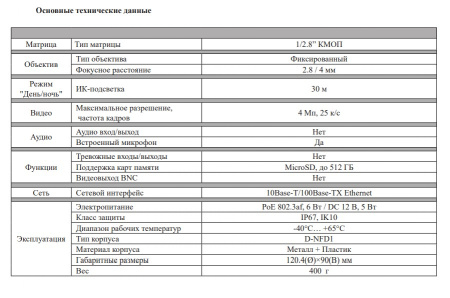 RVi-1NCD4054 (2.8) white уличная купольная всепогодная IP-камера видеонаблюдения с встроенным микрофоном RVi