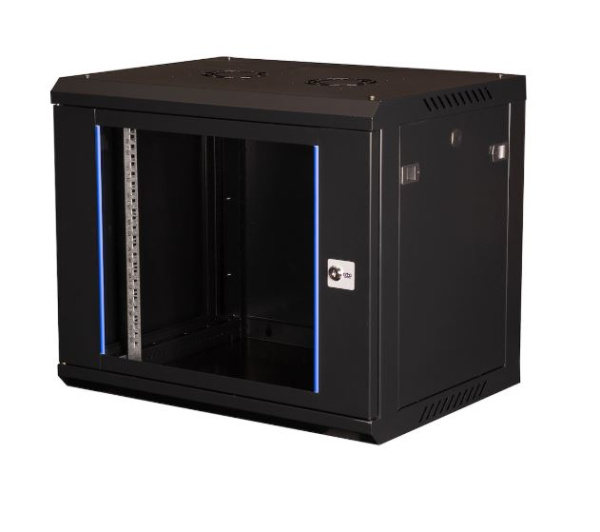 DR-632001 шкаф 19" телекоммуникационный настенный, дверь стекло, черный Datarex