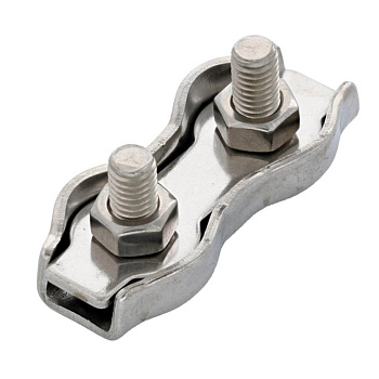 PR08.3890 зажим троса двойной D5мм Duplex (100шт/уп) Промрукав