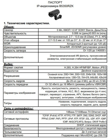 B5350RZK уличная IP камера видеонаблюдения Beward