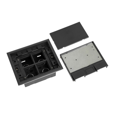 DR-PRO-014111 лючок напольный, 8 модулей, горизонтальный, пластиковая крышка, серый Datarex