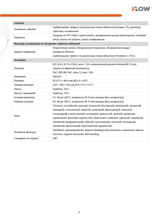F-IC-2342C2M(4mm) (Аналог DS-2CD2343G2-LI2U) 4Мп уличная купольная IP-камера с гибридной Smart подсветкой до 30м  и технологией SharpSense iFlow