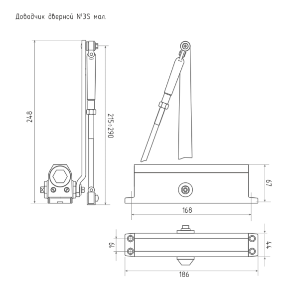 NORA-M №3S бол.(белый) доводчик морозостойкий (до 80кг)