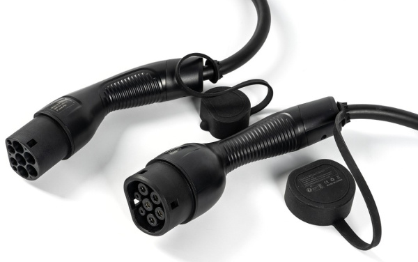 Кабель для зарядки электромобиля Type 2 на Type2, 32 а, 3 фазы, 5 метров (Бастион)