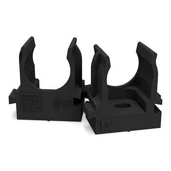 PR13.0131 крепеж-клипса для труб для прямого монтажа черная в п/э d16 мм (100шт/1100шт уп/кор) Промрукав