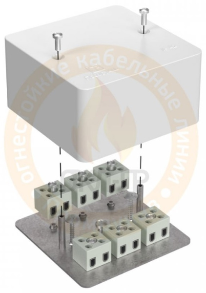 40-0460-FR6.0-4 Коробка огнестойкая для кабель-канала 40-0460-FR6.0-4 Е15-Е120 RAL9003 85х85х45 (44 шт/кор) Промрукав
