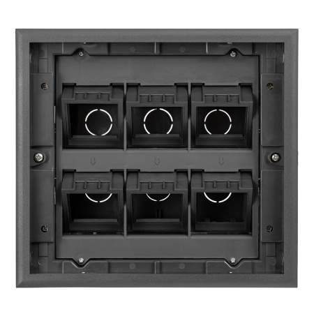 DR-PRO-015111 лючок напольный, 12 модулей, горизонтальный, пластиковая крышка, серый Datarex