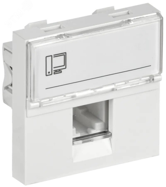 CKK-40D-RI2-K01 РКИ-20-00-П розетка компьютерная RJ-45 UTP кат.5e (на 2 модуля) ПРАЙМЕР белая IEK