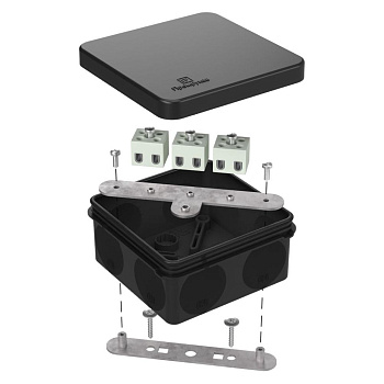 60-0210-9005-FR2.5-6 коробка огнестойкая для о/п двухкомпонентная 60-0210-FR2.5-6 Е15-Е120 RAL9005 80х80х40 (44 шт/кор) Промрукав