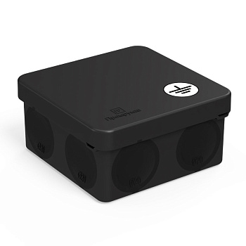 60-0210-9005-У коробка уравнивания потенциалов (КУП) 60-0210-9005-У для прямого монтажа двухкомпонентная безгалогенная (HF) черная 80х80х40 (132шт/кор