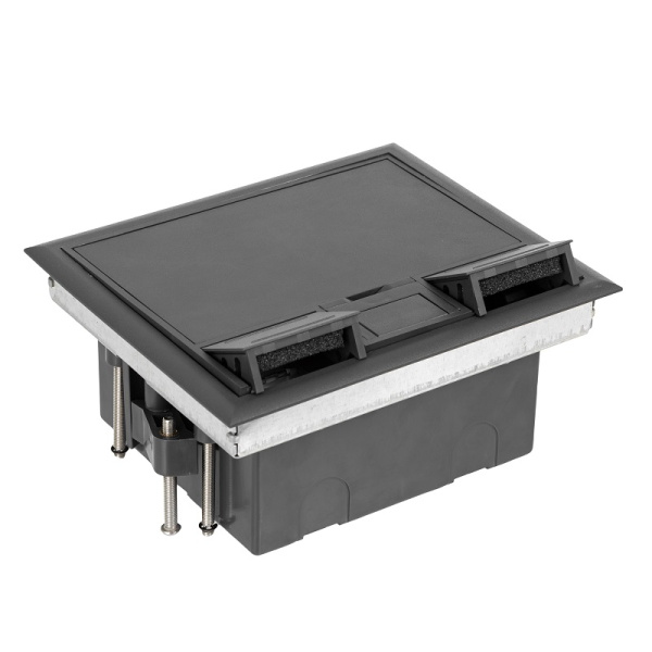 DR-PRO-014111 лючок напольный, 8 модулей, горизонтальный, пластиковая крышка, серый Datarex