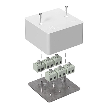 40-0460-FR2.5-12-Е60 коробка огнестойкая для кабель-канала 40-0460-FR2.5-12 Е15-Е60 (латунь) RAL9003 85х85х45 (44 шт/кор) Промрукав