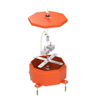 70-0101-2004-FR10.0-4 коробка металлическая огнестойкая Октагон 70-0101-FR10.0-4 Е15-Е120 RAL2004 130х130х63 (9 шт/кор) Промрукав