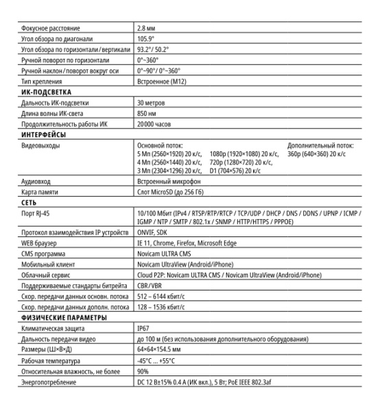 LUX 53M (ver.1080V) уличная всепогодная IP-камера видеонаблюдения с встроенным микрофоном Novicam
