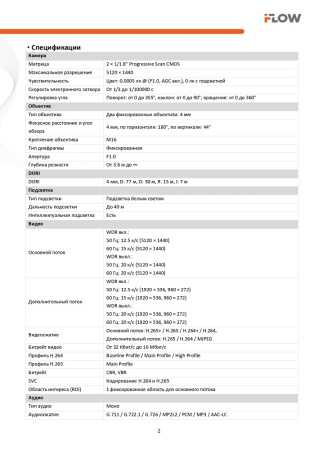 F-IC-2284PCMS/A (Аналог DS-2CD2T87G2P-LSU/SL(4mm)(C)) 8Мп уличная панорамная цилиндрическая IP-камера с Smart-подсветкой iFlow