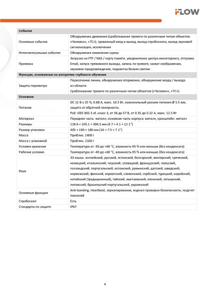 F-IC-2244PCMS/A (Аналог DS-2CD2T47G2P-LSU/SL(2.8mm)(C)) 4Мп уличная панорамная цилиндрическая IP-камера с Smart-подсветкой iFlow