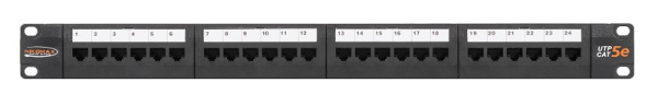 NMC-RP24UD2-1U-BK патч-панель NIKOMAX 19", 1U, 24 порта, Кат.5e (Класс D), 100МГц, RJ45/8P8C