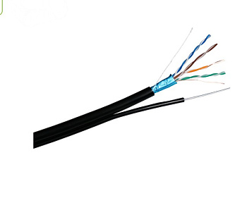 FTP CAT 5E CU 4x2x0,50 CU PE кабель ВНЕШНИЙ С ТРОСОМ (МЕДНЫЙ) витая пара, бухта 305 м Space Technology 