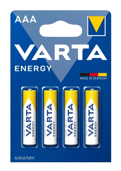Батарея Varta Energy LR03 BL4 Alkaline AAA (4шт) блистер 04103213414