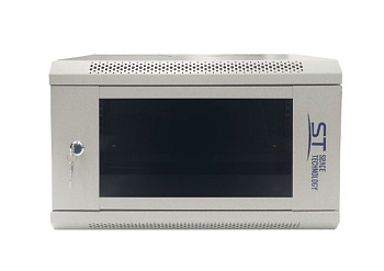 ST-NC6U01 (СЕРЫЙ) С ПОЛКОЙ (версия 2) шкаф телекоммуникационный 19" настенный/напольный 6U Space Technology
