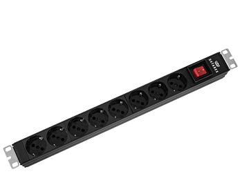 DR-432521 блок распределения 19" (PDU) с выключателем на 10А, черный Datarex