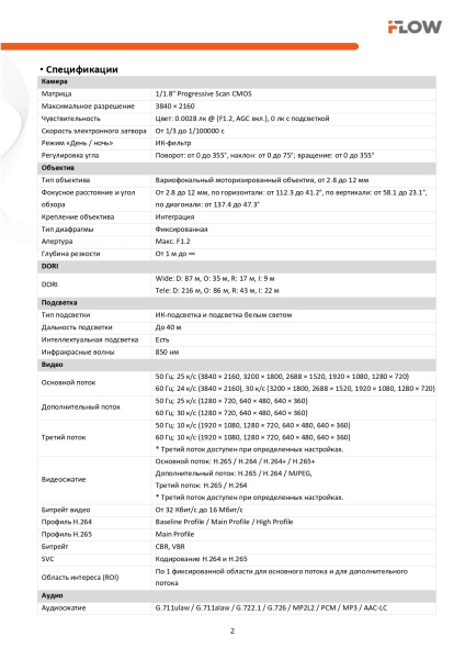 F-IC-2786CSZ4(2.8-12mm) (Аналог DS-2CD2787G2HT-LIZS(2.8-12mm)(eF)) 8Мп уличная купольная IP-камера c гибридной Smart подсветкой iFlow