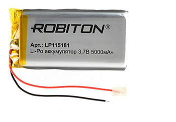 Литий-полимерная АКБ: 7,4V, 5000 мА/ч