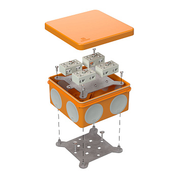 60-0300-FR6.0-4-8-Р коробка огнестойкая разветвительная для о/п двухкомпонентная 60-0300-FR6.0-4-8-Р Е15-Е60 RAL2004 100х100х50 (14 шт/кор) Промрукав