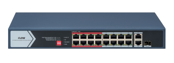 F-SW-EU418POE-V/L Коммутатор L2, неуправляемый, 16 портов 10/100M RJ45 PoE (iFlow)