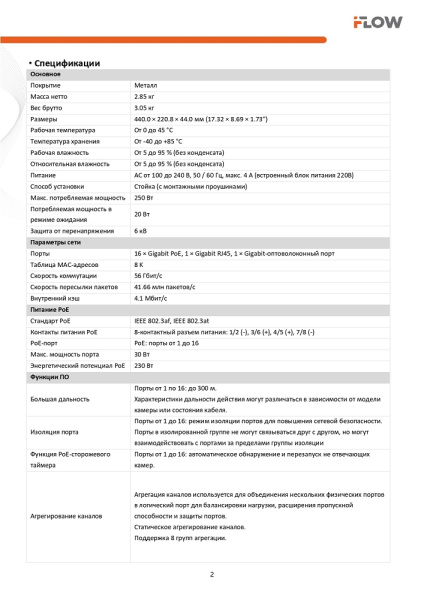 F-SW-EM618POE-VM коммутатор настраиваемый 16-ти портовый PoE-коммутатор iFlow