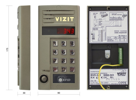 БВД-343RTCPL многоабонентский видеодомофон VIZIT