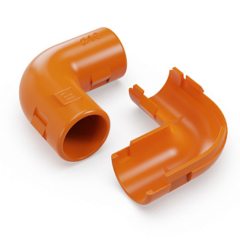 PR13.02480 соединитель угловой разборный оранжевый d16 мм (5шт/700шт уп/кор) Промрукав