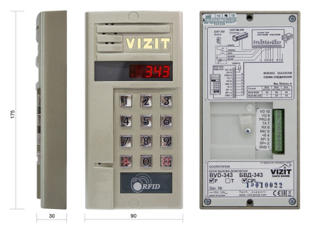БВД-343FCPL вызывная панель цветная VIZIT