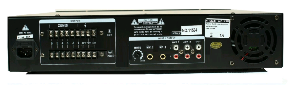 AZ-240 Roxton усилитель 240 Вт, 3 микр./2 лин. входа, 6 зон 