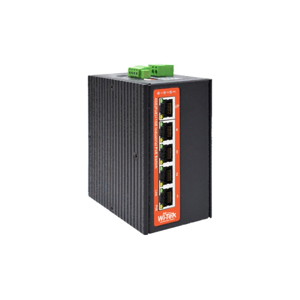 WI-PS305G-I-DC промышленный неуправляемый PoE коммутатор 5GE, питание от солнечной панели DC 9-52В, Wi-Tek
