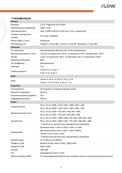 F-IC-2146CM(4mm) (Аналог DS-2CD2047G2H-LIU) 4Мп уличная цилиндрическая IP-камера с гибридной Smart подсветкой iFlow