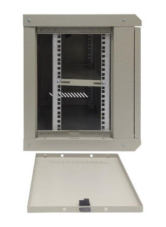 ST-NC9U01 (СЕРЫЙ) С ПОЛКОЙ шкаф телекоммуникационный 19" настенный/напольный 9U Space Technology
