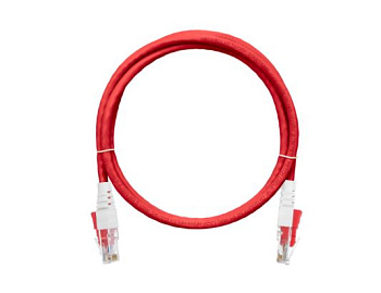 NMC-PC4UD55B-015-CS-RD Коммутационный шнур NIKOMAX с замком U/UTP 4 пары, Кат.5е (Класс D), 100МГц, 2хRJ45/8P8C, многожильный, нг(А)-HF, красный, 1,5м