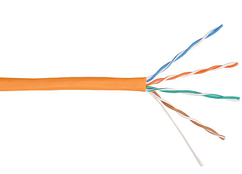 NMC 4100C-OR Кабель NIKOMAX U/UTP 4 пары, Кат.5e 24AWG (0,51мм), полимерный материал нг(А)-HF, внутренний, оранжевый, 305м 