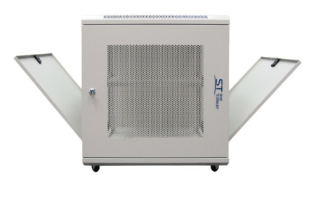 ST-NCP12U600 (СЕРЫЙ) С ПОЛКОЙ шкаф телекоммуникационный 19" настенный/напольный 9U Space Technology