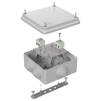 40-0300-7035-FR1.5-4 коробка огнестойкая для о/п 40-0300-FR1.5-4 Е15-Е120 RAL7035 100х100х50 (14 шт/кор) Промрукав