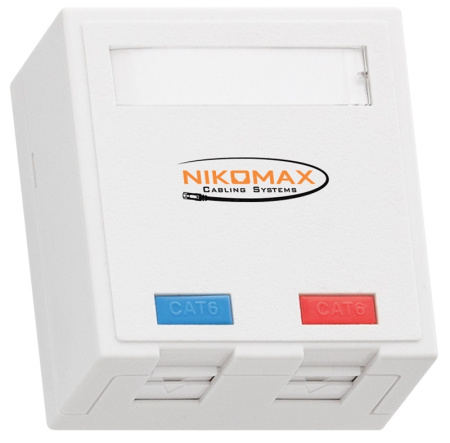 NMC-MB2P-ST-WT корпус настенной розетки на 2 порта NIKOMAX