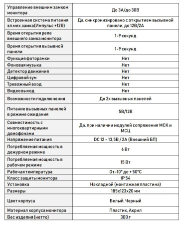 Life DM-17B (w) видеодомофон Optimus 