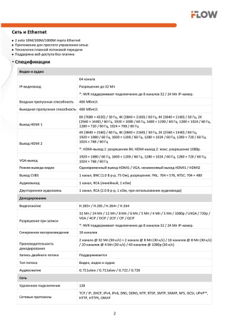 F-NR-264/4 (Аналог DS-7716NXI-K4(D)(STD)) 64-х канальный IP-регистратор iFlow