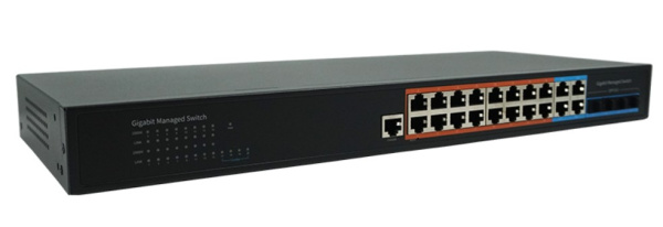 U1IM-16G/4GS 16 портовый управляемый PoE-коммутатор Optimus