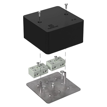40-0460-9005-FR6.0-4-4-Р коробка огнестойкая разветвительная для кабель-канала 40-0460-FR6.0-4-4-Р Е15-Е60 RAL9005 85х85х45 (44 шт/кор) Промрукав