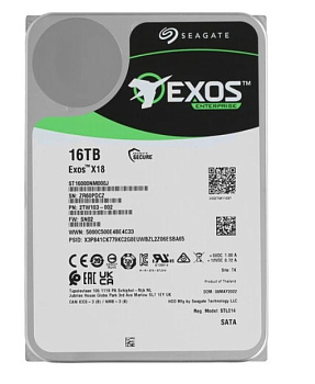 Жесткий диск Seagate Exos X18 ST16000NM000J, 16ТБ, HDD, SATA III, 3.5"
