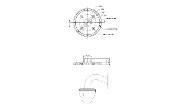 RVi-1BA-2 white адаптер для настенного кронштейна RVi