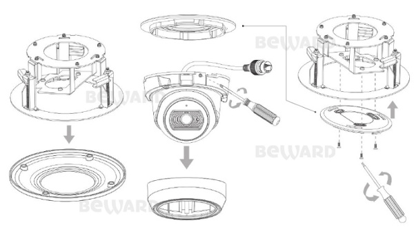 SV3210DBS (2,8 мм) уличная купольная IP-камера видеонаблюдения со встроенным микрофоном Beward